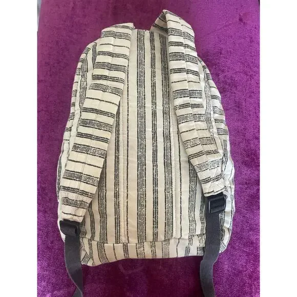 ROXY Sugar Baby Canvas Backpack in Anthracite Stripe Beach Vacation School Surf - Picture 3 of 6